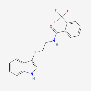 N-(2-((1H-indol-3-yl)thio)ethyl)-2-(trifluoromethyl)benzamide