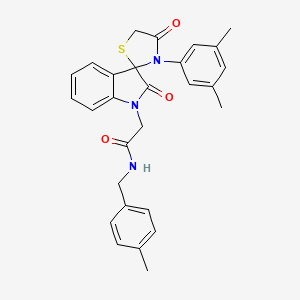 2-(3'-(3,5-dimethylphenyl)-2,4'-dioxospiro[indoline-3,2'-thiazolidin]-1-yl)-N-(4-methylbenzyl)acetamide