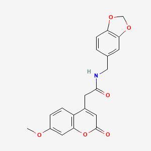 N-(benzo[d][1,3]dioxol-5-ylmethyl)-2-(7-methoxy-2-oxo-2H-chromen-4-yl)acetamide