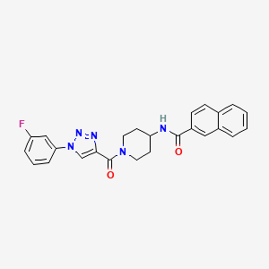 molecular formula C25H22FN5O2 B2699387 N-(1-(1-(3-fluorophenyl)-1H-1,2,3-triazole-4-carbonyl)piperidin-4-yl)-2-naphthamide CAS No. 1251682-34-4