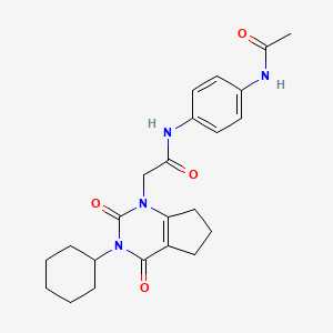 N-(4-acetamidophenyl)-2-(3-cyclohexyl-2,4-dioxo-2,3,4,5,6,7-hexahydro-1H-cyclopenta[d]pyrimidin-1-yl)acetamide