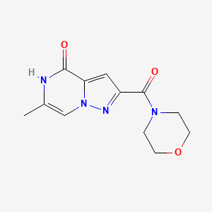 molecular formula C12H14N4O3 B2699391 6-methyl-2-(morpholin-4-ylcarbonyl)pyrazolo[1,5-a]pyrazin-4(5H)-one CAS No. 2108716-09-0