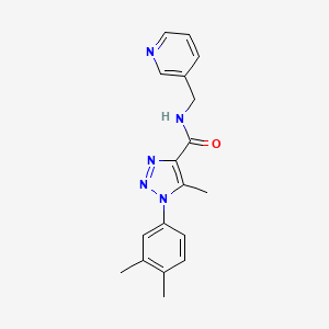 molecular formula C18H19N5O B2699396 1-(3,4-dimethylphenyl)-5-methyl-N-(pyridin-3-ylmethyl)-1H-1,2,3-triazole-4-carboxamide CAS No. 950255-70-6