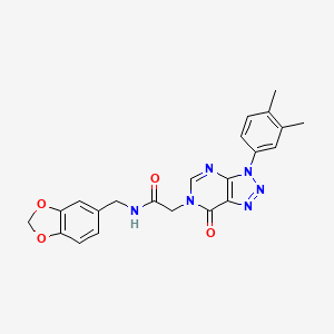 molecular formula C22H20N6O4 B2699398 N-(benzo[d][1,3]dioxol-5-ylmethyl)-2-(3-(3,4-dimethylphenyl)-7-oxo-3H-[1,2,3]triazolo[4,5-d]pyrimidin-6(7H)-yl)acetamide CAS No. 872591-16-7