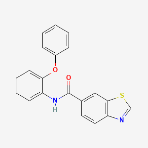 molecular formula C20H14N2O2S B2699399 N-(2-phenoxyphenyl)-1,3-benzothiazole-6-carboxamide CAS No. 681169-87-9