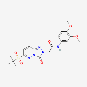 molecular formula C19H23N5O6S B2699401 N-(3,4-dimethoxyphenyl)-2-[6-(2-methylpropane-2-sulfonyl)-3-oxo-2H,3H-[1,2,4]triazolo[4,3-b]pyridazin-2-yl]acetamide CAS No. 2309749-45-7
