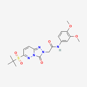 molecular formula C19H23N5O6S B2699401 2-(6-Tert-butylsulfonyl-3-oxo-[1,2,4]triazolo[4,3-b]pyridazin-2-yl)-N-(3,4-dimethoxyphenyl)acetamide CAS No. 2309749-45-7