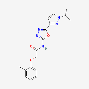 N-(5-(1-isopropyl-1H-pyrazol-3-yl)-1,3,4-oxadiazol-2-yl)-2-(o-tolyloxy)acetamide