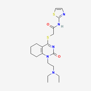 2-((1-(2-(diethylamino)ethyl)-2-oxo-1,2,5,6,7,8-hexahydroquinazolin-4-yl)thio)-N-(thiazol-2-yl)acetamide