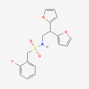 N-(2,2-di(furan-2-yl)ethyl)-1-(2-fluorophenyl)methanesulfonamide