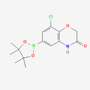 molecular formula C14H17BClNO4 B2699468 8-Chloro-3-oxo-3,4-dihydro-2H-benzo[b][1,4]oxazine-6-boronic Acid Pinacol Ester CAS No. 943994-43-2