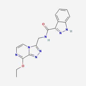 molecular formula C16H15N7O2 B2699470 N-((8-乙氧基-[1,2,4]三唑并[4,3-a]嘧啶-3-基)甲基)-1H-吲唑-3-甲酰胺 CAS No. 2034547-47-0
