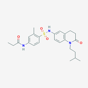 N-(4-(N-(1-isopentyl-2-oxo-1,2,3,4-tetrahydroquinolin-6-yl)sulfamoyl)-3-methylphenyl)propionamide