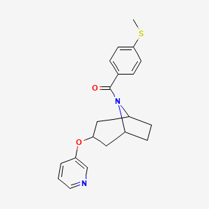 molecular formula C20H22N2O2S B2699480 (4-(methylthio)phenyl)((1R,5S)-3-(pyridin-3-yloxy)-8-azabicyclo[3.2.1]octan-8-yl)methanone CAS No. 2109267-02-7