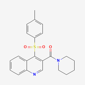 molecular formula C22H22N2O3S B2699482 Piperidin-1-yl(4-tosylquinolin-3-yl)methanone CAS No. 1110975-81-9