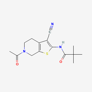 molecular formula C15H19N3O2S B2699499 N-(6-acetyl-3-cyano-4,5,6,7-tetrahydrothieno[2,3-c]pyridin-2-yl)pivalamide CAS No. 864858-91-3