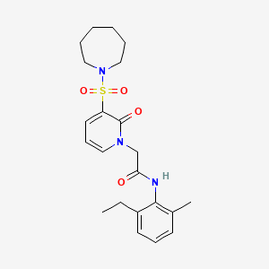 molecular formula C22H29N3O4S B2699501 2-[3-(azepane-1-sulfonyl)-2-oxo-1,2-dihydropyridin-1-yl]-N-(2-ethyl-6-methylphenyl)acetamide CAS No. 1251547-76-8