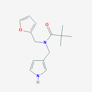 molecular formula C15H20N2O2 B2699562 N-[(furan-2-yl)methyl]-2,2-dimethyl-N-[(1H-pyrrol-3-yl)methyl]propanamide CAS No. 2309781-23-3