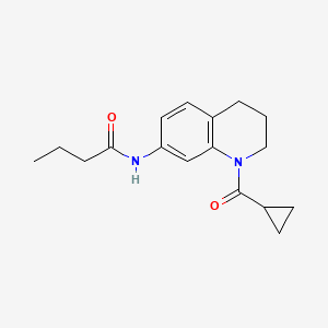 molecular formula C17H22N2O2 B2699653 N-(1-(cyclopropanecarbonyl)-1,2,3,4-tetrahydroquinolin-7-yl)butyramide CAS No. 898439-11-7