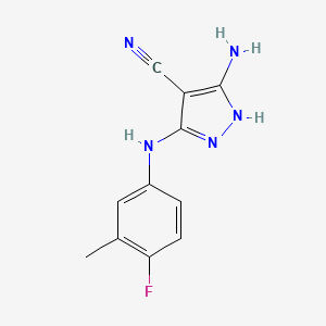 B2699654 5-amino-3-(4-fluoro-3-methylanilino)-1H-pyrazole-4-carbonitrile CAS No. 1030827-94-1