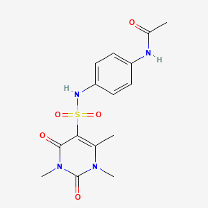 molecular formula C15H18N4O5S B2699668 N-[4-(1,3,6-trimethyl-2,4-dioxo-1,2,3,4-tetrahydropyrimidine-5-sulfonamido)phenyl]acetamide CAS No. 893344-57-5