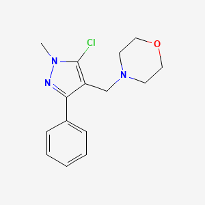 molecular formula C15H18ClN3O B2699670 4-[(5-chloro-1-methyl-3-phenyl-1H-pyrazol-4-yl)methyl]morpholine CAS No. 477713-67-0