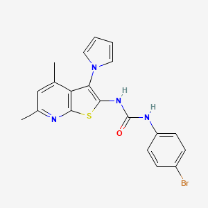 molecular formula C20H17BrN4OS B2699701 N-(4-bromophenyl)-N'-[4,6-dimethyl-3-(1H-pyrrol-1-yl)thieno[2,3-b]pyridin-2-yl]urea CAS No. 672950-54-8