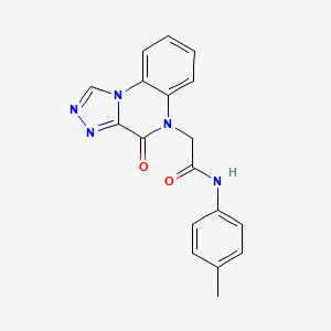 molecular formula C18H15N5O2 B2699732 2-(4-oxo-[1,2,4]triazolo[4,3-a]quinoxalin-5(4H)-yl)-N-(p-tolyl)acetamide CAS No. 1357796-89-4