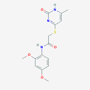 molecular formula C15H17N3O4S B2699770 N-(2,4-dimethoxyphenyl)-2-[(6-methyl-2-oxo-1,2-dihydropyrimidin-4-yl)sulfanyl]acetamide CAS No. 905691-40-9