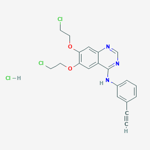molecular formula C20H18Cl3N3O2 B026998 6,7-Bis(2-chloroethoxy)-N-(3-ethynylphenyl)-4-quinazolinamine hydrochloride CAS No. 183320-00-5