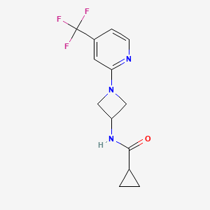 molecular formula C13H14F3N3O B2699803 N-{1-[4-(trifluoromethyl)pyridin-2-yl]azetidin-3-yl}cyclopropanecarboxamide CAS No. 2415526-39-3
