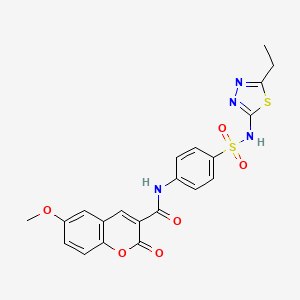 molecular formula C21H18N4O6S2 B2699808 N-{4-[(5-ethyl-1,3,4-thiadiazol-2-yl)sulfamoyl]phenyl}-6-methoxy-2-oxo-2H-chromene-3-carboxamide CAS No. 325802-73-1