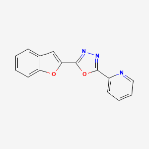 molecular formula C15H9N3O2 B2699830 2-(Benzofuran-2-yl)-5-(pyridin-2-yl)-1,3,4-oxadiazole CAS No. 1081113-46-3