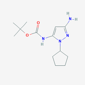 molecular formula C13H22N4O2 B2699847 tert-butyl N-(3-amino-1-cyclopentyl-1H-pyrazol-5-yl)carbamate CAS No. 2226181-89-9