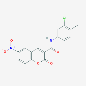 molecular formula C17H11ClN2O5 B2699883 N-(3-chloro-4-methylphenyl)-6-nitro-2-oxo-2H-chromene-3-carboxamide CAS No. 73876-95-6