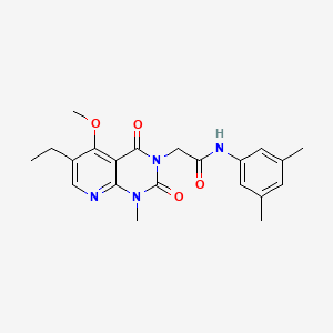 molecular formula C21H24N4O4 B2699910 N-(3,5-dimethylphenyl)-2-(6-ethyl-5-methoxy-1-methyl-2,4-dioxo-1,2-dihydropyrido[2,3-d]pyrimidin-3(4H)-yl)acetamide CAS No. 1005297-34-6