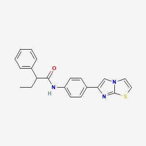 molecular formula C21H19N3OS B2699928 N-(4-(imidazo[2,1-b]thiazol-6-yl)phenyl)-2-phenylbutanamide CAS No. 893991-04-3