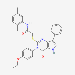 molecular formula C30H28N4O3S B2699946 N-(2,5-dimethylphenyl)-2-{[3-(4-ethoxyphenyl)-4-oxo-7-phenyl-3H,4H,5H-pyrrolo[3,2-d]pyrimidin-2-yl]sulfanyl}acetamide CAS No. 1794887-49-2