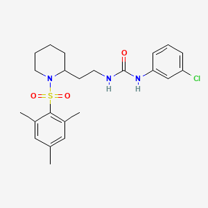 1-(3-Chlorophenyl)-3-(2-(1-(mesitylsulfonyl)piperidin-2-yl)ethyl)urea