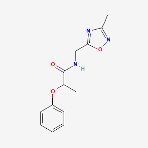 molecular formula C13H15N3O3 B2699984 N-[(3-methyl-1,2,4-oxadiazol-5-yl)methyl]-2-phenoxypropanamide CAS No. 1207030-35-0