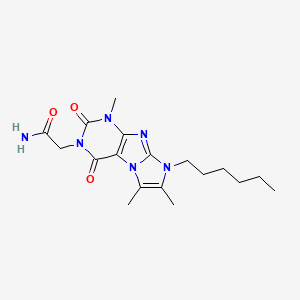 2-(6-Hexyl-4,7,8-trimethyl-1,3-dioxopurino[7,8-a]imidazol-2-yl)acetamide