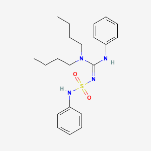 molecular formula C21H30N4O2S B2700007 (Z)-N',N'-dibutyl-N-phenyl-N''-(phenylsulfamoyl)guanidine CAS No. 41481-51-0