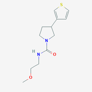 molecular formula C12H18N2O2S B2700017 N-(2-methoxyethyl)-3-(thiophen-3-yl)pyrrolidine-1-carboxamide CAS No. 2194901-32-9