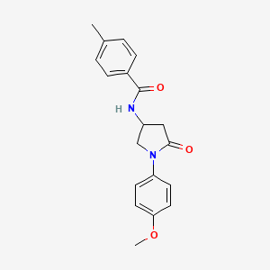 molecular formula C19H20N2O3 B2700030 N-[1-(4-methoxyphenyl)-5-oxopyrrolidin-3-yl]-4-methylbenzamide CAS No. 905684-06-2
