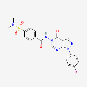 molecular formula C20H17FN6O4S B2700054 4-(dimethylsulfamoyl)-N-[1-(4-fluorophenyl)-4-oxo-1H,4H,5H-pyrazolo[3,4-d]pyrimidin-5-yl]benzamide CAS No. 900008-46-0