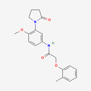 molecular formula C20H22N2O4 B2700061 N-[4-methoxy-3-(2-oxopyrrolidin-1-yl)phenyl]-2-(2-methylphenoxy)acetamide CAS No. 941890-12-6