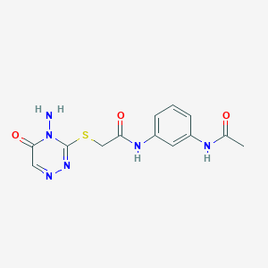 molecular formula C13H14N6O3S B2700075 N-(3-acetamidophenyl)-2-((4-amino-5-oxo-4,5-dihydro-1,2,4-triazin-3-yl)thio)acetamide CAS No. 869068-50-8