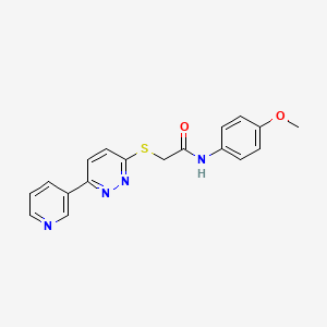 molecular formula C18H16N4O2S B2700083 N-(4-methoxyphenyl)-2-{[6-(pyridin-3-yl)pyridazin-3-yl]sulfanyl}acetamide CAS No. 872701-81-0
