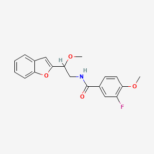 molecular formula C19H18FNO4 B2700084 N-[2-(1-benzofuran-2-yl)-2-methoxyethyl]-3-fluoro-4-methoxybenzamide CAS No. 2034421-17-3