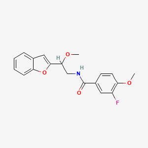 N-(2-(benzofuran-2-yl)-2-methoxyethyl)-3-fluoro-4-methoxybenzamide